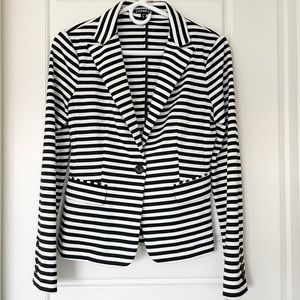 EXPRESS Soft Knit Blazer Size XS Black and White Striped